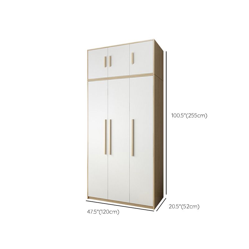 Hinged Wardrobe Armoire with Garment Rod Modern Wardrobe Cabinet for Home