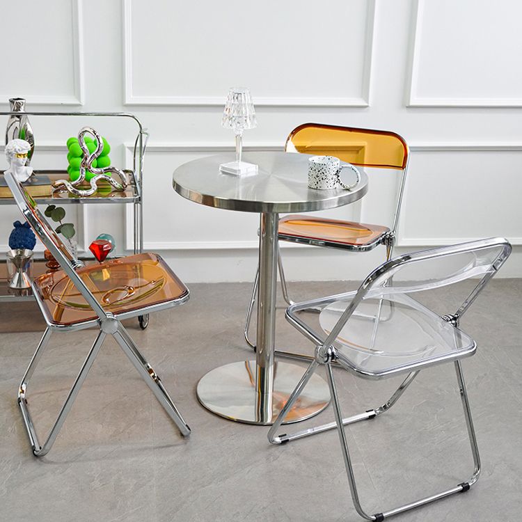 Industrial Style Furniture Stainless Steel Dining Site Table with Pedestal Base Clearhalo ' dining_table' 'Dining Tables & Seating' 'Dining Tables' 'furn' 'furn_dining_table' 'Furniture' 'furniture_dining_table' 'Kitchen & Dining Furniture' 'kitchen&dining_furn' 'kitchen' 'kitchen_dining_table' 1200x1200_a9582f99-929b-4260-a1c7-15e3e57c09b2