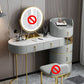 15.74" Wide Vanity Tables Stone Makeup Table with 6 Storage Drawers