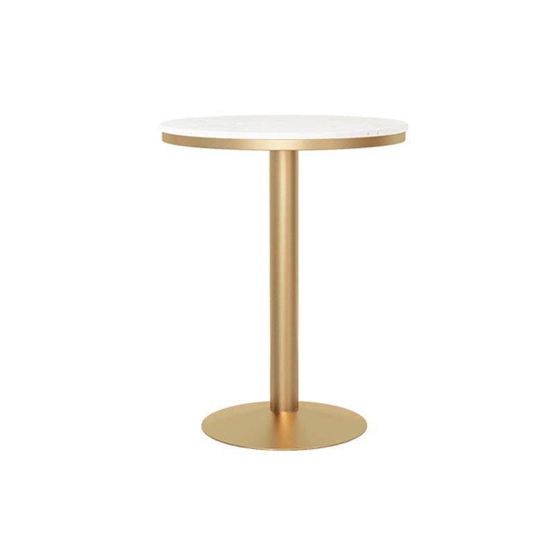 Tavolo da pranzo rotondo tradizionale tavolo in marmo con base in metallo oro