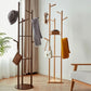 Moderne stijl Hall Tree Rubber Wood Entryway Coat Rack met 2 planken