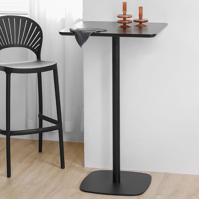 Industrial Metal Bar Table Square Top 41.3"H Pedestal Bistro Table for Cafe Clearhalo 'Bar Furniture' 'Bar Tables' 'bar_tables' 'furn' 'furn_bar_tables' 'Furniture' 'furniture_bar_tables' 'Kitchen & Dining Furniture' 'kitchen&dining_furn' 'kitchen' 1200x1200_a95b5d1b-c7be-4f29-a965-b89bcfe0b8ab