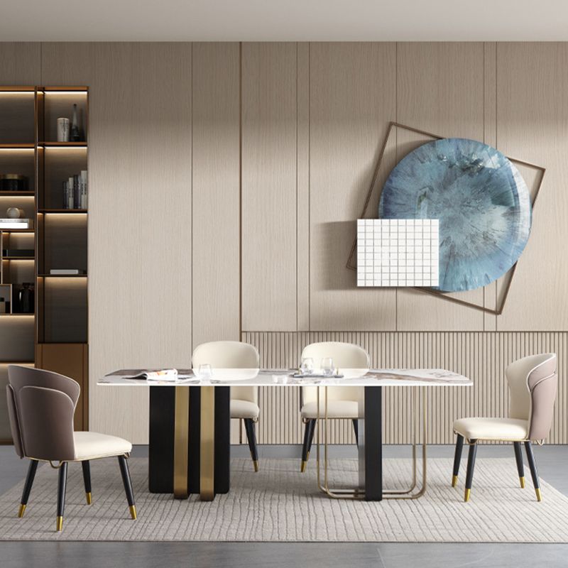 Designer Style Rectangle Dining Set 1/2/5/7 Pieces Sintered Stone Top Dinette Table Set