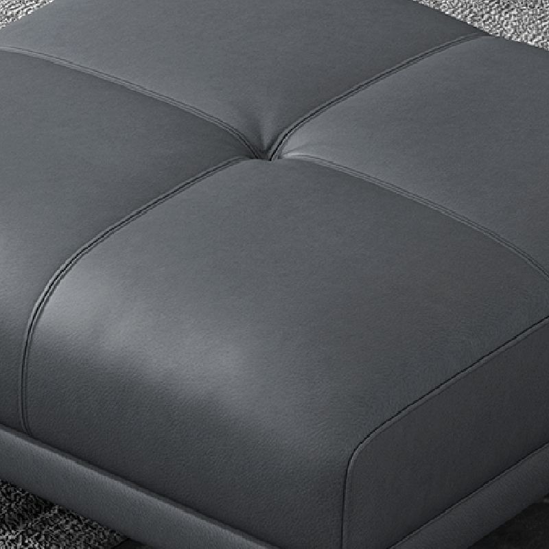 Grey Removable Cushions Faux Leather Straight Arm Sofa/Sectional with Wear-Resisting Clearhalo 'furn' 'furn_sectionals' 'Furniture' 'Living Room Furniture' 'Sectionals' 1200x1200_a95d0a03-5ce4-4932-8048-265902b1f663
