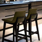 Contemporary Low Back Indoor Armless Bar Stool with Backrest