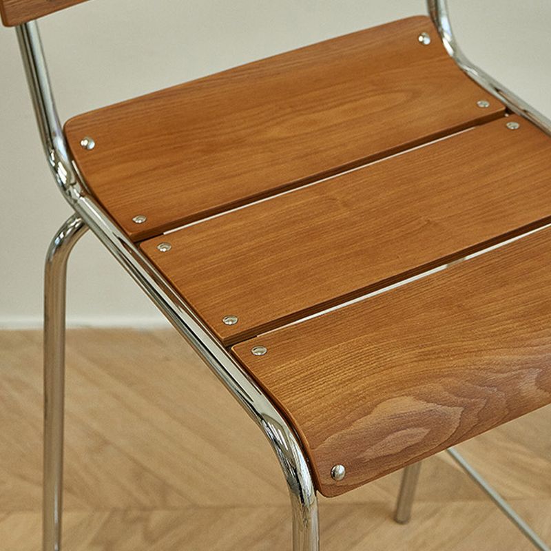 Tabouret de comptoir de style moderne, tabouret de bar à dossier bas en bois avec repose-pieds