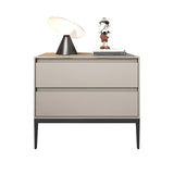 Table de nuit en bois armoire au chevet contemporain avec 2 tiroirs