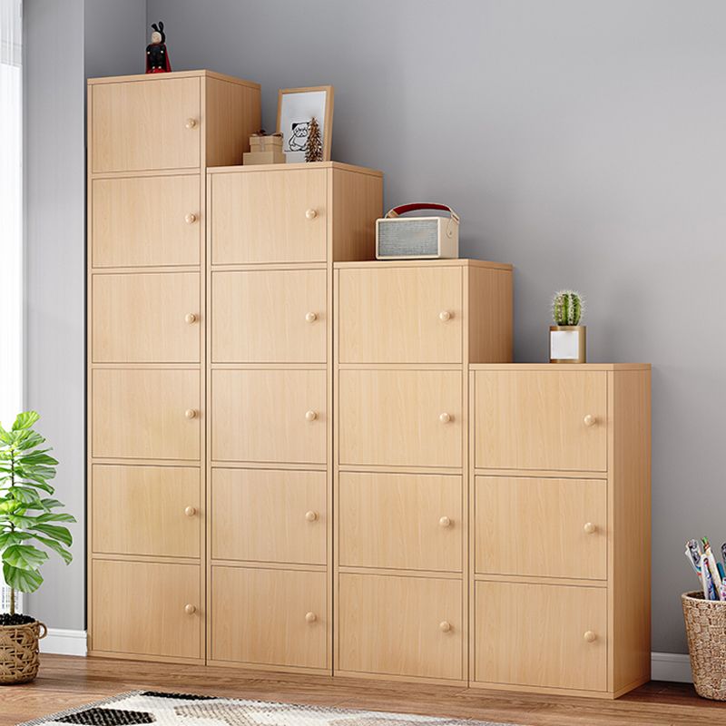 Estantería de madera de ingeniero moderno estantería de espalda cerrada con puerta para la oficina en casa