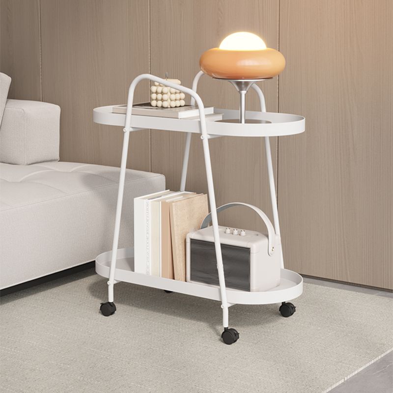 25.19" Tall 4 Legs Side Table with Metal Shelves Oval End Table Stand Clearhalo 'Coffee & Accent Tables' 'End & Side Tables' 'end_side_tables' 'furn' 'furn_end_side_tables' 'Furniture' 'Living Room Furniture' 1200x1200_a965938e-4e4d-4b0b-85d6-9fee018327d2