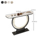 Stone Half Moon Accent Tabla 11.81 "W Mesa de consola de 1 estante para Hall