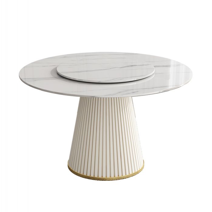 Modern Style Dining Table Round White Sintered Stone Dining Table for Home Use Clearhalo ' dining_table' 'Dining Tables & Seating' 'Dining Tables' 'furn' 'furn_dining_table' 'Furniture' 'furniture_dining_table' 'Kitchen & Dining Furniture' 'kitchen&dining_furn' 'kitchen' 'kitchen_dining_table' 1200x1200_a966592c-31d3-4472-94ce-d3533e24ab5f