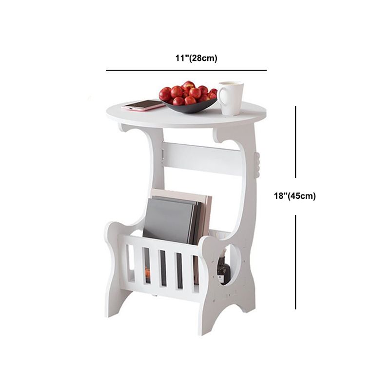 Comodino moderno imitazione in legno maglia aperta scaffale bianco incluso tavolo da notte