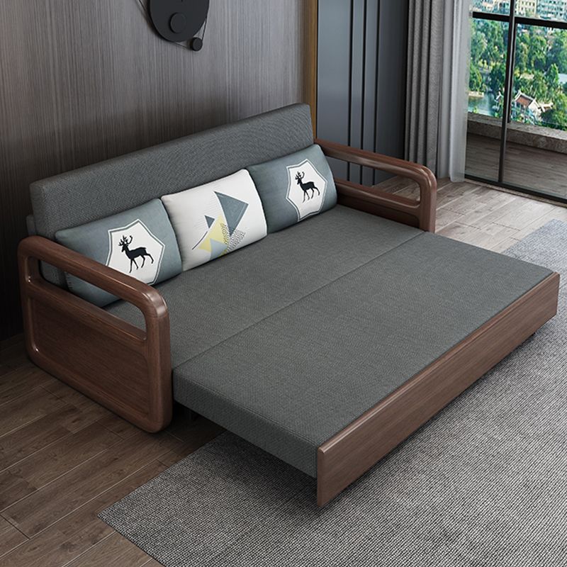 31.49" Wide Futon Sofa Bed with Storage Foldable Linen Gray Oak Clearhalo 'furn' 'furn_futons' 'Furniture' 'Futons & Daybeds' 'Futons' 'Living Room Furniture' 1200x1200_a969cfa2-83f4-4c4d-9154-c4ec1aa2c43d