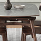 Mesa de comedor de piedra gris con patas de madera Mesa de comedor plegable moderna
