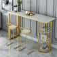 Stone Bar Dining Table Glam Style Rectangle Bar Table with Double Pedestal for Dining Room Clearhalo 'Bar Furniture' 'Bar Tables' 'bar_tables' 'furn' 'furn_bar_tables' 'Furniture' 'Kitchen & Dining Furniture' 1200x1200_a96db8d9-d13d-4867-a0eb-fab0558af682