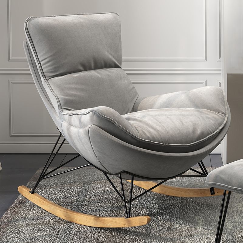 Contemporary Upholstered Rocker Chair Metal Frame Spindle Rocker Chair for Living Room Clearhalo 'Chairs & Seating' 'furn' 'furn_rocking_chairs' 'Furniture' 'Living Room Furniture' 'Rocking Chairs' 'rocking_chairs' 1200x1200_a96e5888-0406-4e87-a1bf-46dc29237692