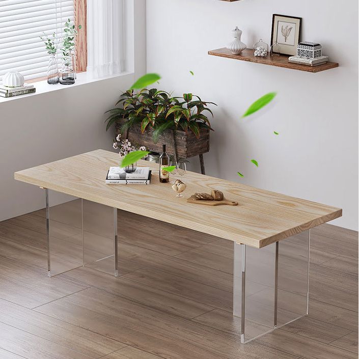 Mesa de comedor de madera sólida Mesa de comedor de lujo tradicional con base de pedestal doble