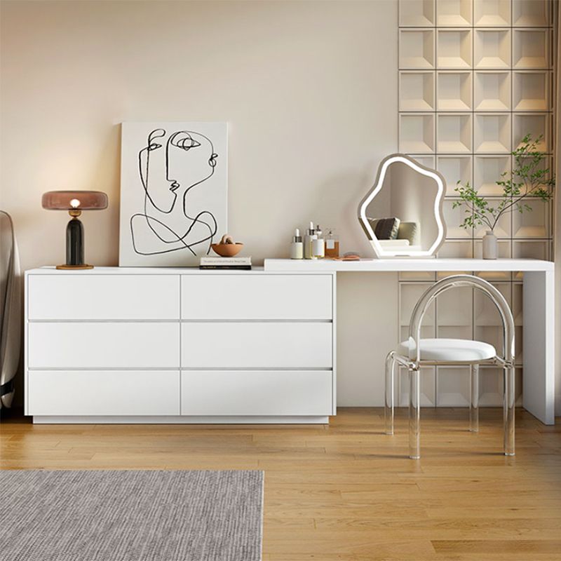 Modern Wooden Standing With Drawer White Bedroom Vanity Dressing Table Clearhalo 'Bedroom Furniture' 'furn' 'furn_makeup_vanities' 'Furniture' 'Makeup Vanities' 'makeup_vanities' 1200x1200_a97054ec-3e23-4392-a397-67c6df94d620