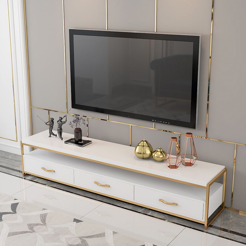 Open Storage Media Console Glam TV Stand Console with Drawers Clearhalo 'furn' 'furn_tv_stands_entertainment_centers' 'Furniture' 'Living Room Furniture' 'TV Stands & Entertainment Centers' 'TV Stands & Media Storage Furniture' 'tv_stands_entertainment_centers' 1200x1200_a970cffb-0d27-4dc3-b0ae-906519676b81