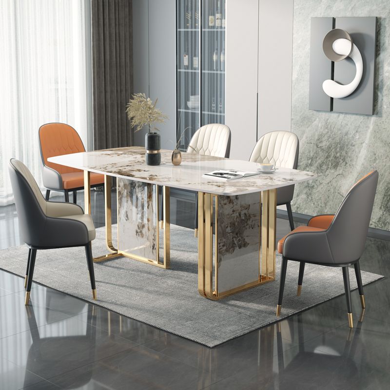 Luxury Sintered Stone Top Table Rectangle Dining Table with Double Pedestal Base Clearhalo ' dining_table' 'Dining Tables & Seating' 'Dining Tables' 'furn' 'furn_dining_table' 'Furniture' 'furniture_dining_table' 'Kitchen & Dining Furniture' 'kitchen&dining_furn' 'kitchen' 'kitchen_dining_table' 1200x1200_a9721407-bc6b-451e-bd78-56e383b9c8d6