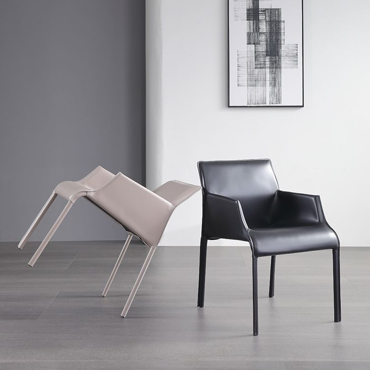 Moderne binnengestoffeerde tankstoel Faux lederen eetkamerstoel voor eetkamer