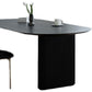 Black Solid Wood Oval Office Desk Modern 29.53" Tall Writing Desk
