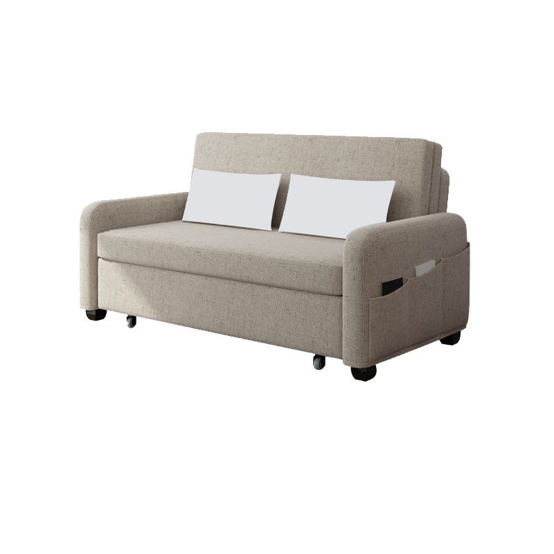 Square Arm Modern Sofa with Pillows Convertible Sofa Bed with Storage