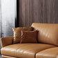 Contemporary Stationary Genuine Leather Pillows Flared Arm Seating