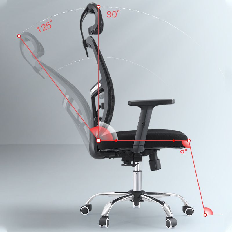 Silla de oficina contemporánea Silla de malla para computadora Silla de trabajo ergonómica con ruedas