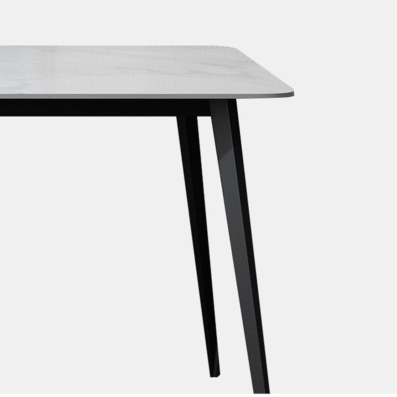 White Stone Dining Table Industrial Rectangle Dining Table for Dining Room Clearhalo 'Dining Tables & Seating' 'Dining Tables' 'dining_table' 'furn' 'furn_dining_table' 'Furniture' 'Kitchen & Dining Furniture' 1200x1200_a9747ed5-27dc-41c3-8aac-3b6d4148be4e
