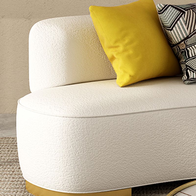 Divano di lana contemporaneo a bracciolo a braccia di divano posteriore in beige per soggiorno