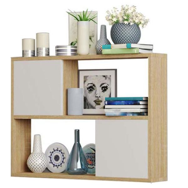 Modern Engineered Wood Bookcase, Geometric Bookshelf for Any Room, 25.5" H