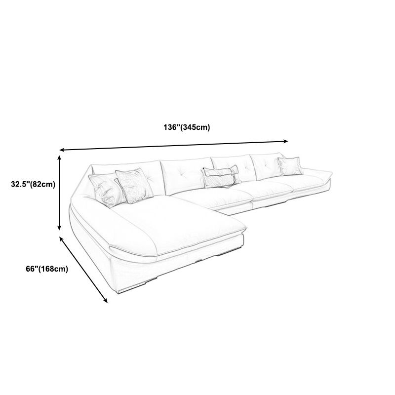 Tufted Faux Leather Pillow Top Arm Sofa with Stain Resistant and Waterproof Clearhalo 'furn' 'furn_sectionals' 'Furniture' 'furniture_sectionals' 'kitchen' 'kitchen_sectionals' 'Living Room Furniture' 'Sectionals' 1200x1200_a9768d4e-0e6d-4751-9381-a51527cd008e