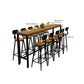 Wood Top Bar-height Table Black Legs and Metal Base Bar Table for Living Room Clearhalo 'Bar Furniture' 'Bar Tables' 'bar_tables' 'furn' 'furn_bar_tables' 'Furniture' 'Kitchen & Dining Furniture' 1200x1200_a977798e-3aaf-4236-ba11-72bcc9f92b33