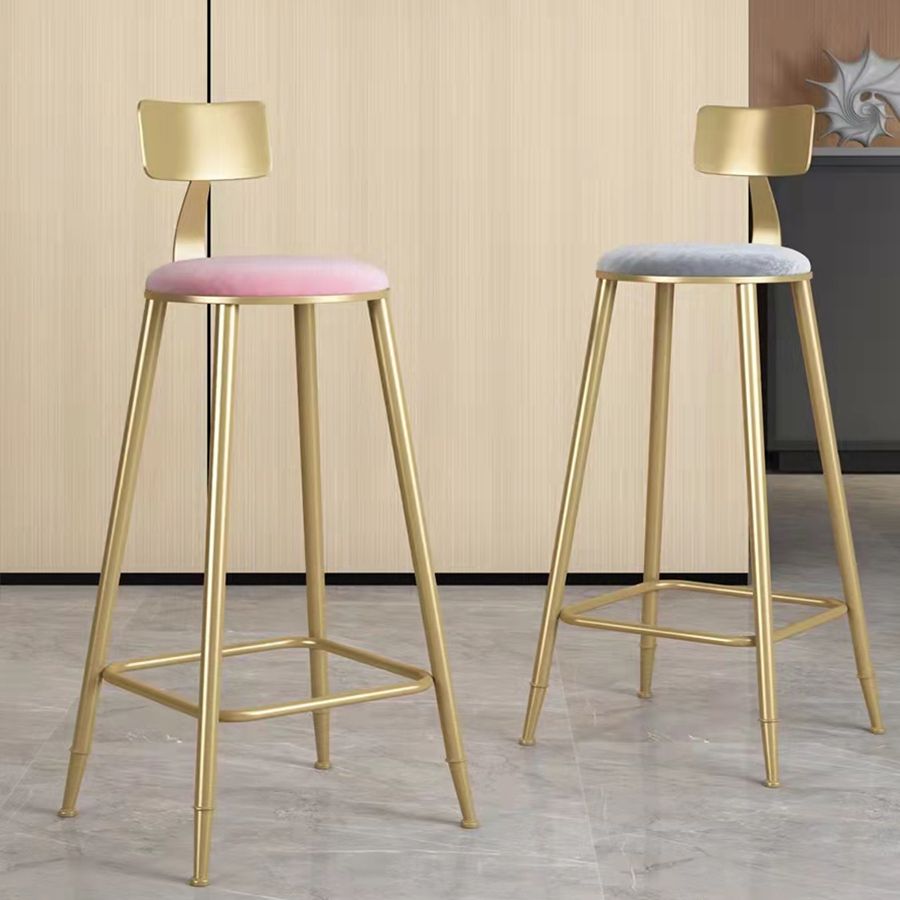 Glam Velvet Low Back Bar Stool Matte Finish Footrest Home Stool Clearhalo 'Bar Furniture' 'Bar Stools' 'bar_stools' 'furn' 'furn_bar_stools' 'Furniture' 'furniture_bar_stools' 'Kitchen & Dining Furniture' 1200x1200_a979bcb3-c1f8-4b61-a5cd-7b4dde1a0b95