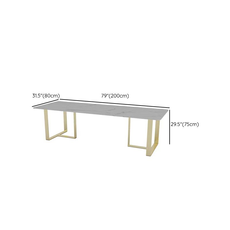 Rectangular Shaped Office Working Table Stone Writing Desk in White and ...