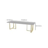 Rectangular Shaped Office Working Table Stone Writing Desk in White and Gold