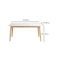 Eettafel uit het midden van de eeuw met essenhouten frame en witte stenen tafel