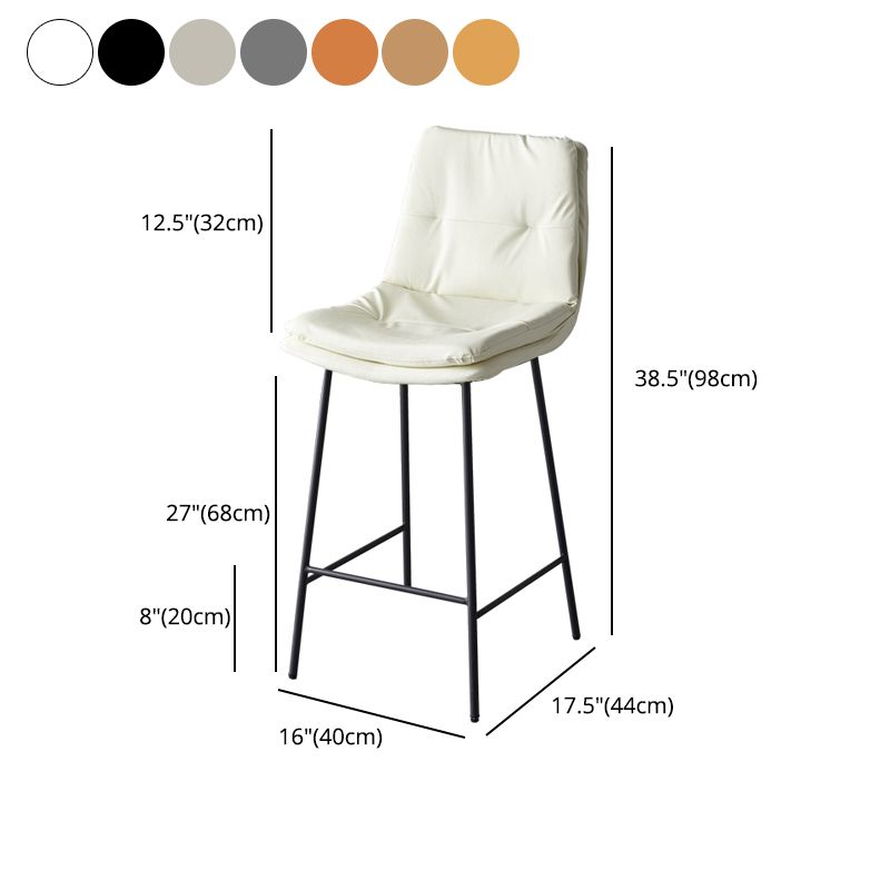 Contemporary Metal Leather Bar Stools Indoor Barstool with Iron Legs and Footrest Clearhalo 'Bar Furniture' 'Bar Stools' 'bar_stools' 'furn' 'furn_bar_stools' 'furniture_bar_stools' 'Kitchen & Dining Furniture' 'kitchen&dining_furn' 'kitchen' 'kitchen_furn' Furniture' 1200x1200_a97c9c10-5575-4781-b53e-d25703a27a16