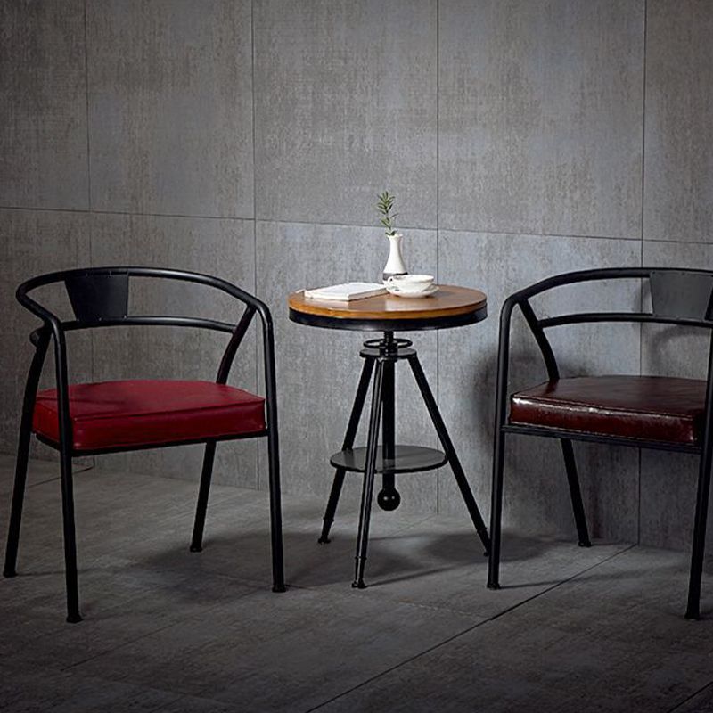 工業用布張りのダイニングチェアメタルオープンバックダイニングチェア