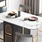 Modern Style Rectangle 63" Dining Table Sintered Stone Drop-Leaf Dining Table for Home Clearhalo ' dining_table' 'Dining Tables & Seating' 'Dining Tables' 'furn' 'furn_dining_table' 'Furniture' 'furniture_dining_table' 'Kitchen & Dining Furniture' 'kitchen&dining_furn' 'kitchen' 'kitchen_dining_table' 1200x1200_a97fadf5-1c0e-4b2f-9e00-f07fe1663988
