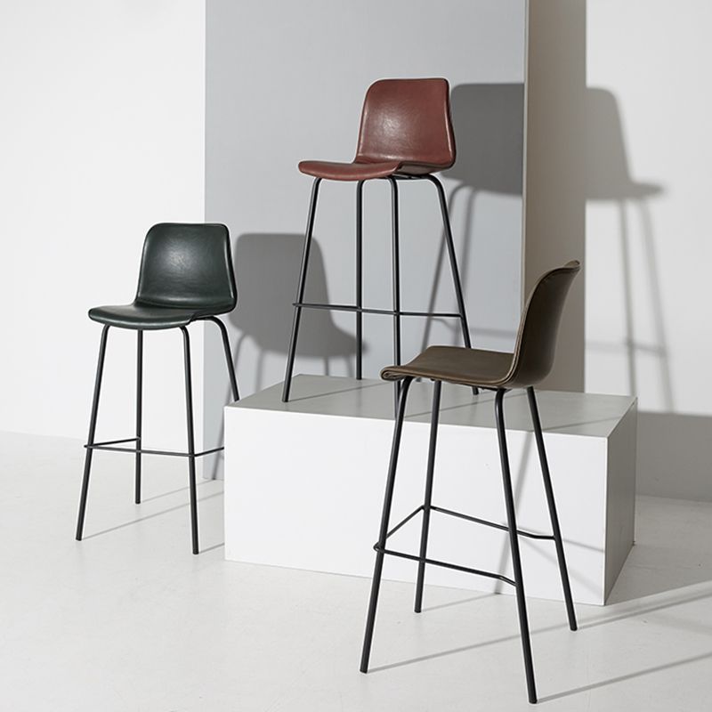 Low Back Footrest Counter Stool Bucket Modern Indoor Leather Bar Stool Clearhalo 'Bar Furniture' 'Bar Stools' 'bar_stools' 'furn' 'furn_bar_stools' 'furniture_bar_stools' 'Kitchen & Dining Furniture' 'kitchen&dining_furn' 'kitchen' 'kitchen_furn' Furniture' 1200x1200_a9803b83-636a-46d3-bfe6-4bac84c0f963