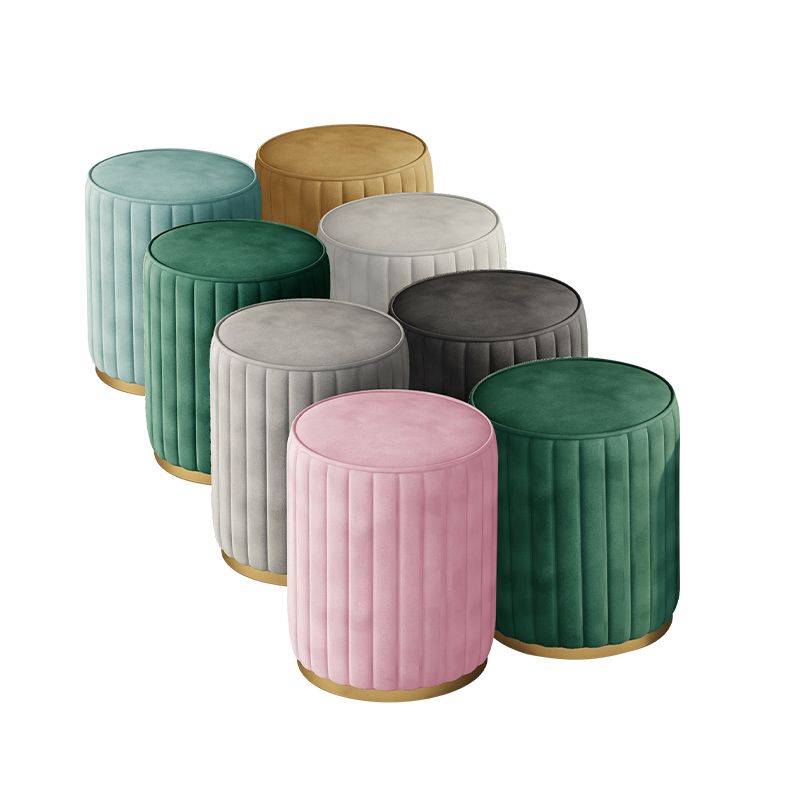 Gorgeous Round Ottoman Solid Color Stain Resistant Velvet Ottoman Stool Clearhalo 'furn' 'furn_ottomans_poufs' 'Furniture' 'Living Room Furniture' 'Ottomans & Poufs' 'ottomans_poufs' 1200x1200_a98058f2-c256-42b1-af44-5d0a603832fe