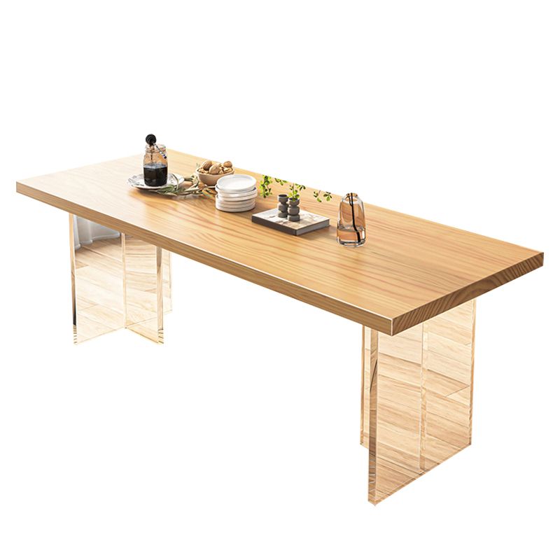 1/7 Pcs Solid Wood Dining Set Modern Rectangle Table Dining Set with Windsor Chairs Clearhalo 'Dining Room Sets' 'Dining Tables & Seating' 'dining_room_set' 'furn' 'furn_dining_room_set' 'Furniture' 'Kitchen & Dining Furniture' 1200x1200_a980a097-533a-43a8-aa00-2684c1ec4d8c