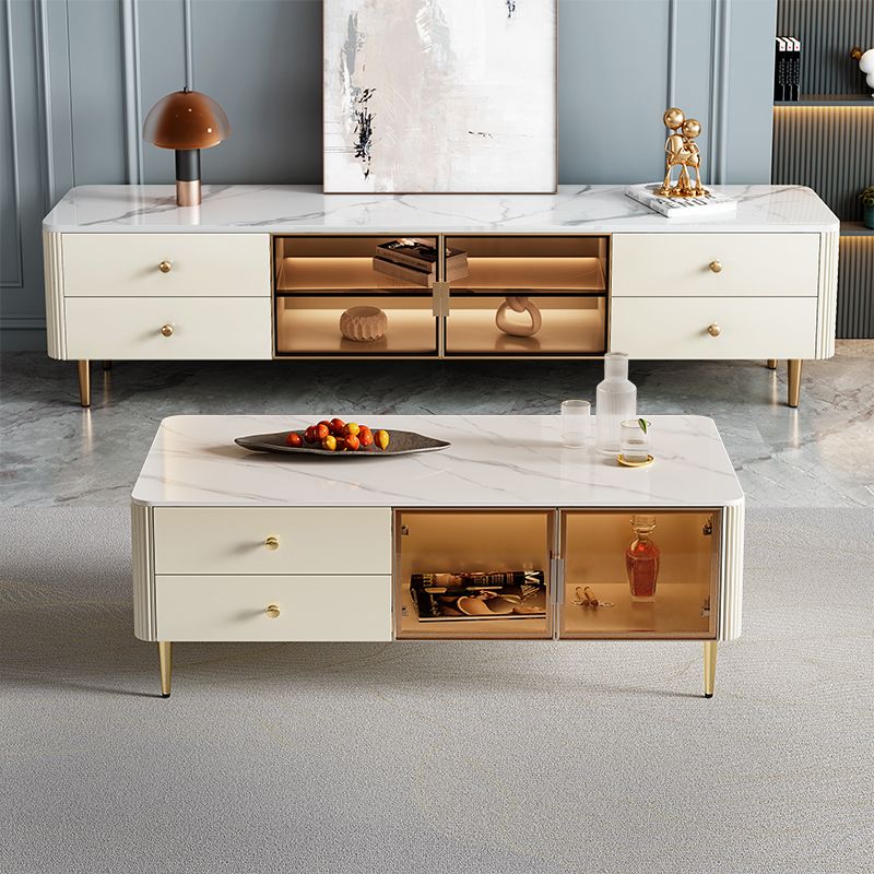 Slate and Metal Stand Console Modern Style Household Simple Closed TV Cabinet Clearhalo 'furn' 'furn_tv_stands_entertainment_centers' 'Furniture' 'Living Room Furniture' 'TV Stands & Entertainment Centers' 'TV Stands & Media Storage Furniture' 'tv_stands_entertainment_centers' 1200x1200_a98419be-fd03-4a99-859a-e24a3adc50a1