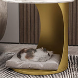 Contemporary Round Double Tier End Table Slate Top Side End Table Clearhalo 'Coffee & Accent Tables' 'End & Side Tables' 'end_side_tables' 'furn' 'furn_end_side_tables' 'Furniture' 'Living Room Furniture' 1200x1200_a9851c42-30ae-4024-949e-82f8f1c55257