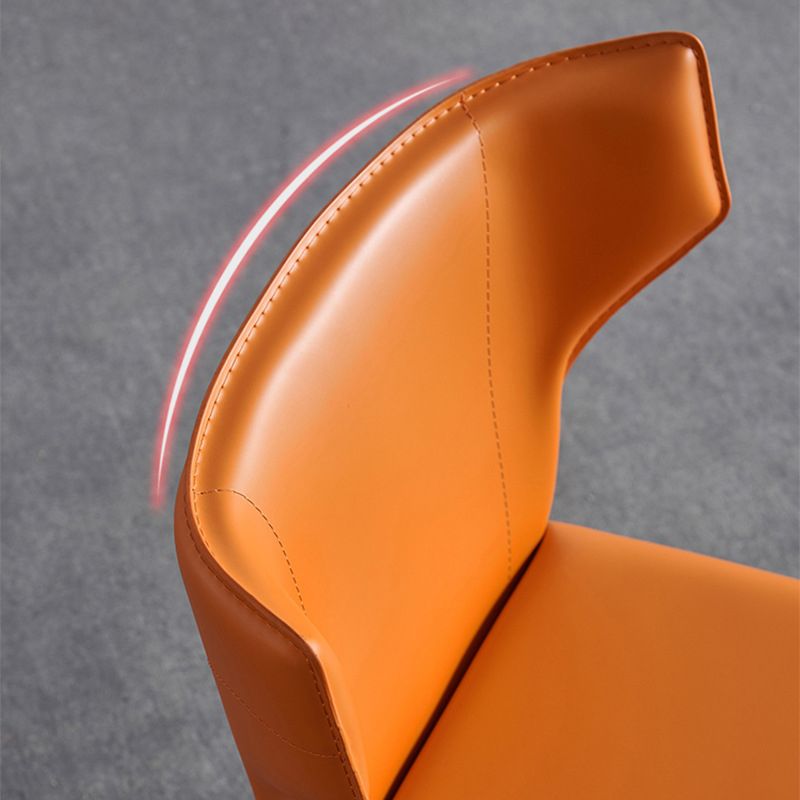 Contemporary Saddle Leather Restaurant Side Chair Matte Finish Wingback Dining Chair (Set of 2) Clearhalo ' kitchen&dining_furn' 'Dining Chairs' 'Dining Tables & Seating' 'dining_chair' 'Furniture' 'furniture_dining_chair' 'Kitchen & Dining Furniture' 'kitchen' 1200x1200_a985f100-5a46-4e00-9e37-4ab89df7b39d