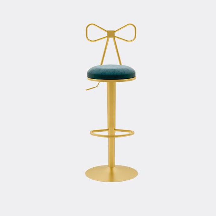Contemporary Metal Bar and Counter Stool Low Back Stool with Pedestal Base in Gold Clearhalo 'Bar Furniture' 'Bar Stools' 'bar_stools' 'furn' 'furn_bar_stools' 'Furniture' 'furniture_bar_stools' 'Kitchen & Dining Furniture' 1200x1200_a9861308-1099-4ed9-8764-063ccd05b3bf