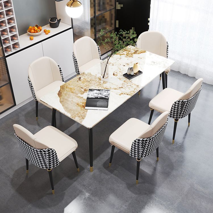 Glam Style 1/4/7 Pieces Dining Set Sintered Stone Dining Table for Home Use Clearhalo 'Dining Room Sets' 'Dining Tables & Seating' 'dining_room_set' 'furn' 'furn_dining_room_set' 'Furniture' 'furniture_dining_room_set' 'Kitchen & Dining Furniture' 'kitchen&dining_furn' 'kitchen' 1200x1200_a986131a-6f82-40ad-89b3-4c6faff90f0f