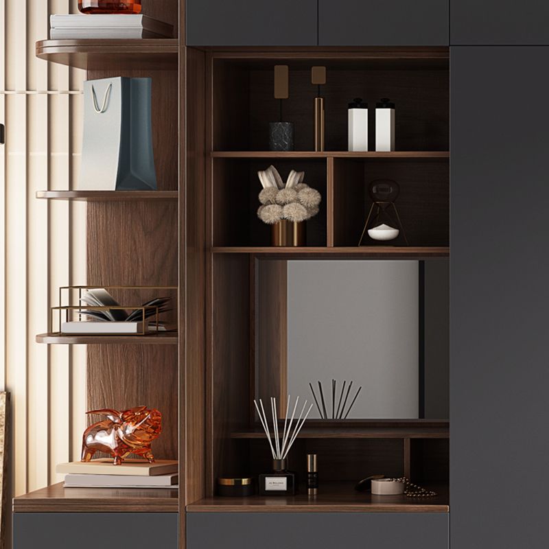 Wooden Wardrobe Armoire with Drawer Modern Hinged Wardrobe Closet Clearhalo 'Armoires & Wardrobes' 'armoires_wardrobes' 'Bedroom Furniture' 'furn' 'furn_armoires_wardrobes' 'Furniture' 1200x1200_a98682fd-8391-422e-9d98-8975035780ff